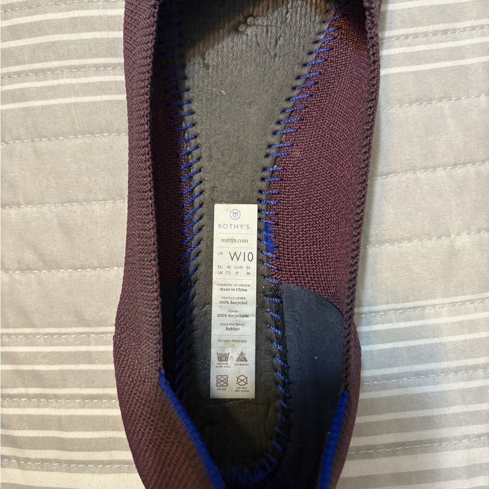 Rothy's Women's The Point Flats - Black, Purple, and Gray bundle, All Size 10 - Picture 7 of 8